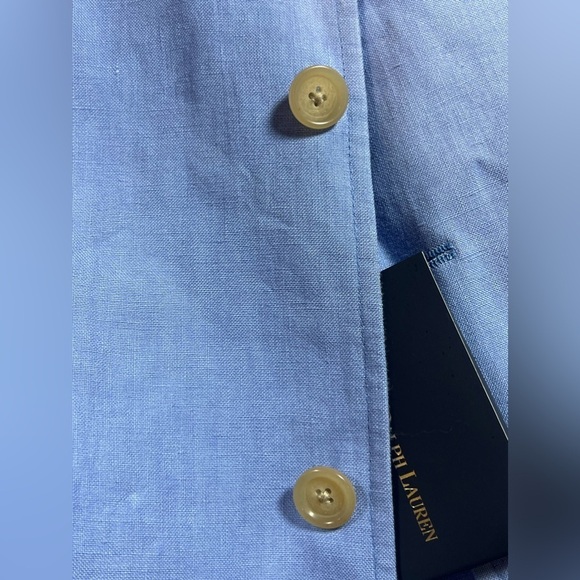 NWT Polo Ralph Lauren L Made in Italy 100% Linen Sport Coat Surgeon Cuff Blue - Picture 9 of 13